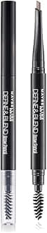 Maybelline New York Define and Blend Brow Pencil for Perfect Brows, Precise Defining Tip, Define and Blend Brow Pencil is Compact and Easy to Use Eyebrow Pencil - Grey Brown|0.16gm