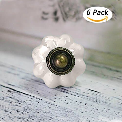 Vintage Ceramic Pumpkin Knobs Pull Handle for Cabinet Cupboard Drawer Door-Grey