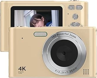 Andoer 4K Digital Camera Camcorder 48MP Digital Video Camera 2.4 Inch Screen 16X Digital Zoom Anti-shake Face Detection Beauty Effect Motion detection Built-in Flash Battery