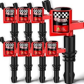 Bravex 8 Pack Straight Boot Ignition Coils 15% More Energy F-150 for Ford Lincoln Mercury V8 V10 4.6l 5.4l 6.8l Compatible with DG511 C1541 FD508-Upgrade (Red)