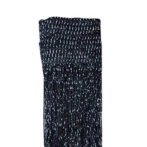 Glitter String Curtain Panel Window Divider Door Fly Screen Fringe Curtains for Home Bedroom Wedding Party Garden Decoration,Black,100 x 200 cm