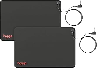 hooga Grounding Mat for Sleep, Energy, Pain Relief, Inflammation, Balance, Wellness. Earth Connected Therapy. Indoor Grounding at Home, Office, Work. 15 Foot Cord Included. Conductive Carbon (2 Pack)