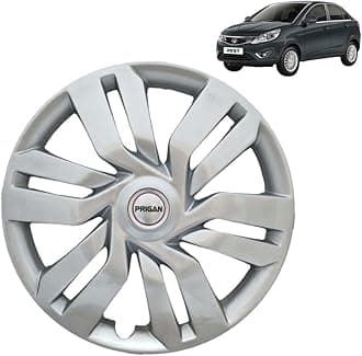 Prigan Wheel Cover for Zest 15 Inch Silver Wheel Cap (Available in 15 Inch) (Set of 4 Pcs) (Press Fitting) Model- IDTEC Silver-15