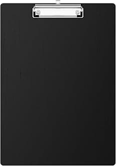 Hongri Aluminum Contractor Clipboard, Black Metal Construction with Low Profile Metal Clip, 12.5 x 9 in, Letter Size, Office Supply & School Supply