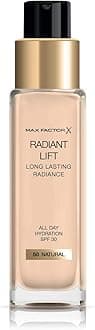 Max Factor Radiant Lift Liquid Pump Medium to Full Coverage Radiant Finish Foundation with SPF30 and Hyaluronic Acid, 050 Natural, Medium Skin Tone, 30ml