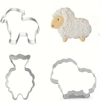3pcs Stainless Steel Sheep Shaped Cookie Cutters Set – Lamb Shape Pastry, Biscuit, Cake, and Fondant Molds – DIY Baking Tools for Kids & Adults