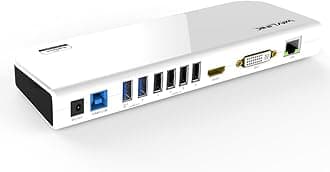 (WL-UG39DK1) - USB 3.0 Universal Docking Station Dual Video Outputs Support HDMI / DVI / VGA with 6 USB Ports (2 USB 3.0 + 4 USB 2.0) / Gigabit Ethernet Port and Audio Jack for Laptop / PC ...