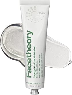 facetheory Supergel Oil-Free Face Moisturiser - Clean, Hydrating Gel Moisturiser - Hydrating Facial Moisturiser for Oily/Combination Skin, Blemishes & Uneven Tone (50 ml)