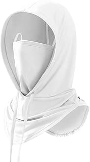 NALACAL Lightweight Cooling Balaclava Face Mask - Sun UV & Wind Protection Breathable Full Face Mask for Motorcycle Cycling Fishing Running - White, 30