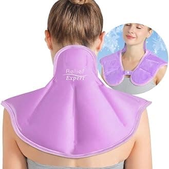 Relief ExpertLarge Neck Shoulder Ice Pack for Injuries Reusable Gel Cold Pack Wrap for Upper Back Pain Relief Cold Compress Therapy for Swelling, Bruises - Soft Plush Lining