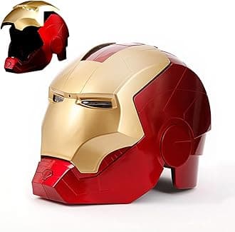 Cosplay 1:1 Iron Man Helmet, Manual Piece Open Close Control, Unisex Cosplay Eyes with Light Model Props Toys for Children Gift Toy,Adult