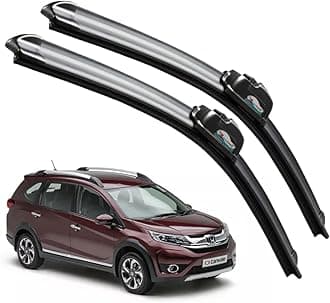 CARNYX Frameless Windshield Wiper Blades, Front Car Wipers Set of 2, Noise-Free, Durable Performance Compatible with (BR-V (Model : 2013-2018) (D-26,P-16))