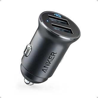 Car Charger, 24W Dual USB Car Charger - Compact Aluminum Alloy, PowerDrive 2 Adapter with Blue LED - Compatible with iPhone12/11/XR/Xs, iPad Pro/Air 2/Mini, Galaxy (Excludes Quick Charge)