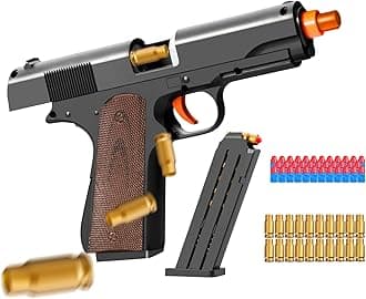 Toy Pistol with ejecting Shells,Realistic Soft Bullet Toy Gun Cheap Cool Stuff Stress Shot Fidget Toys Hand Guns Fake Prop Shooting Game for Adults Under 10 Dollars for Age 14 Years Old (red)