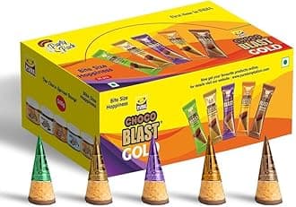 Chocoblast Assorted Flavoured Waffle Cones [30 Pcs Chocolate Box] Snacks for Kids & Adults - Non-Meltable Gift Pack - Individually Wrapped Chocolate Cone Bites & Waffle Cone