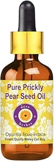 Deve Herbes Pure Prickly Pear Seed Oil (Opuntia ficus-indica) with Glass Dropper 10ml (0.33 oz)