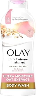 Body Wash for Women, Ultra Moisture, For Sensitive Skin, Soothing Formula, 24hr Moisturizing, Hydrating & Refreshing, B3 Vitamin Complex, Free of Parabens & Phthalates, Oat Extract Scent,22 fl oz