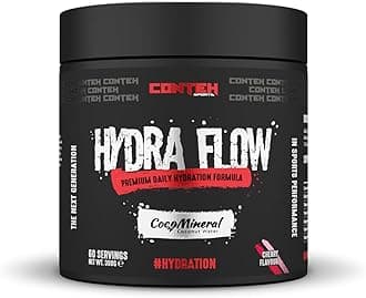 Hydra Flow Electrolyte Powder with CocoMineral® | Premium Daily Hydration Supplement | Replenish Electrolytes & Vitamins | Coconut Water Extract | 30 Servings | Post-Workout & Daily Use (Cherry)