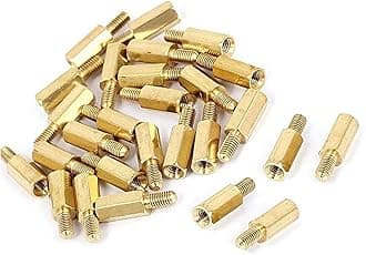 Luomorgo M3 Male to Female Thread Brass Hex Standoff Pillar Spacer Hex Spacer Nut (M3 x10+6mm) 100pcs