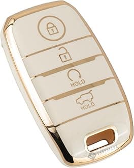 Shopoflux® TPU Key Cover Compatible with Kia Seltos | Sonet | Carens 4 Button Smart Key (White)