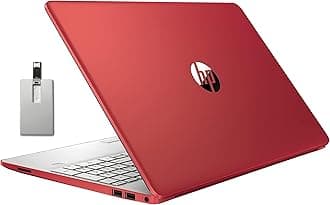 HP 15.6” HD Student Laptop, Intel Pentium Silver N5030, 8GB RAM, 256GB PCIe SSD, Intel UHD Graphics, HD Webcam, Numpad, Wi-Fi 5, Bluetooth, Win 10 S, Red, 32GB Snowbell USB Card