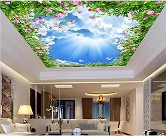 Custom Ceiling Peel and Stick Wallpaper Modern 3D Murals Blue Sky and White Wallpaper Home Interior Decor Living Room Ceiling Lobby Mural