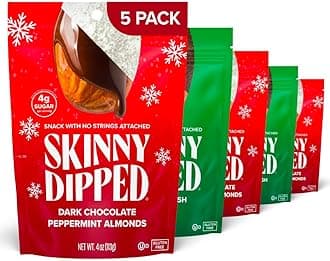 Peppermint and Mocha Splash Almonds Variety Pack Bundle, Healthy Snack, Plant Protein, Gluten Free, 3.5 oz Resealable Bags, Pack of 5, Limited Edition