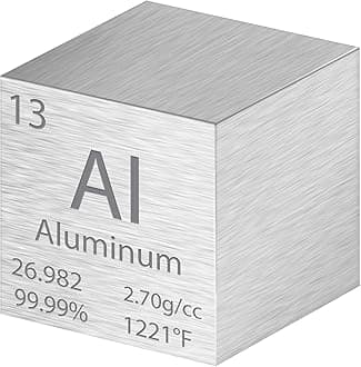 Shimeyao Tungsten Cube Metal Density Cubes Pure Metal High Density Element Cube for Element Collections Lab Experiment Material Hobbies Heavy Small Objects Experience (Aluminum, 1 Inch)