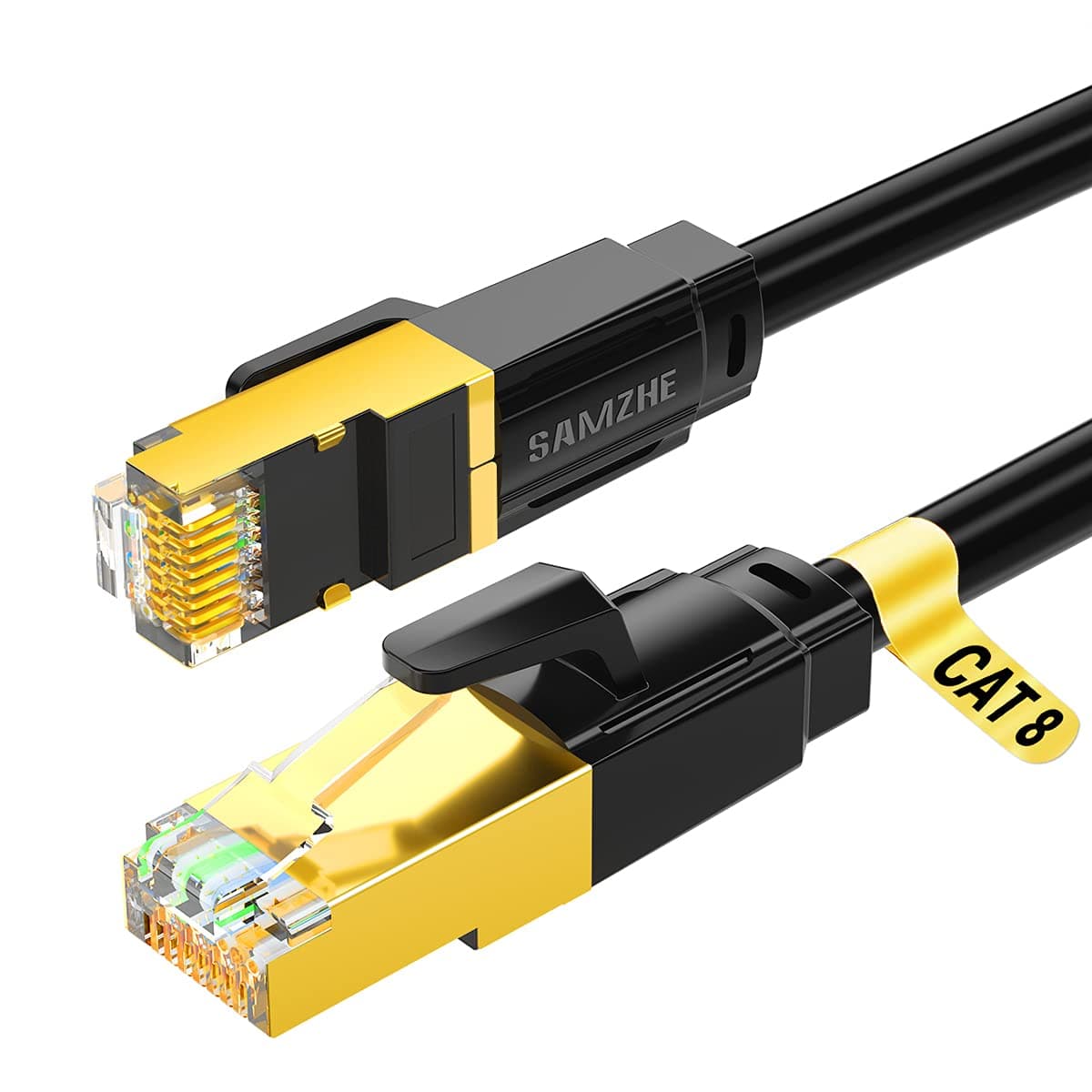 Ethernet Cable 6ft, Cat 8 Ethernet Cable Hight Speed Shielded LAN Patch Cord 2000Mhz 40Gbps RJ45 for PS4, PS5, Xbox, and Gaming, Router, Modem