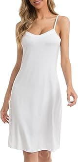 Women Full Slips Sexy Soft Slip Dress for Under Dress Spaghetti Strap Cami Slip Chemises V Neck Negligee S-3XL