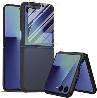 Case for Samsung Galaxy Z Flip 7 5G,Slim Phone Case with Screen Protector,Scratch Resistant Shockproof Protective Bumper Cover for Galaxy Z Flip 7 2025,Black