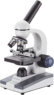 40X-1000X Student Biological Compound Microscope with Sturdy All-Metal Framework, Optical Glass Lenses, Mechanical Stage and Coarse & Fine Focusing