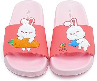 MEMON Toddler Little Kids Dinosaur Beach/Pool/Shower Slides/Anti-Skid Home Bath Slippers/Cute Summer Outdoor Shoes for Girls and Boys