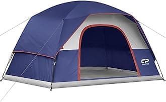 CAMPROS CP Tent 6/8 Person Camping Tents, Weatherproof Family Dome Tent with Rainfly, Large Mesh Windows, Wider Door, Easy Setup, Portable with Carry Bag