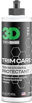 3D Trim Care Protectant, Automotive Care, Car Accessories, High Gloss Long Lasting Shine, Non Greasy, Car Protectant 16Oz