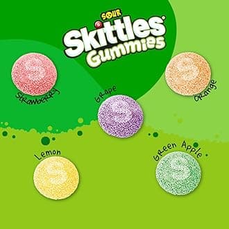 SKITTLES GUMMIES Sour Gummy Candy, Share Size Tart Sour Candy Mix, 3 Oz Per Bag, 15 Pack