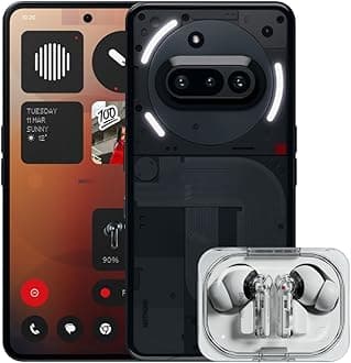 Phone (3a) 128 GB - mobile phone with 32 MP front camera, 30x ultra zoom - Black + Nothing Ear (a) White