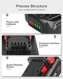 Replacement for Milwaukee M-18 battery with charger