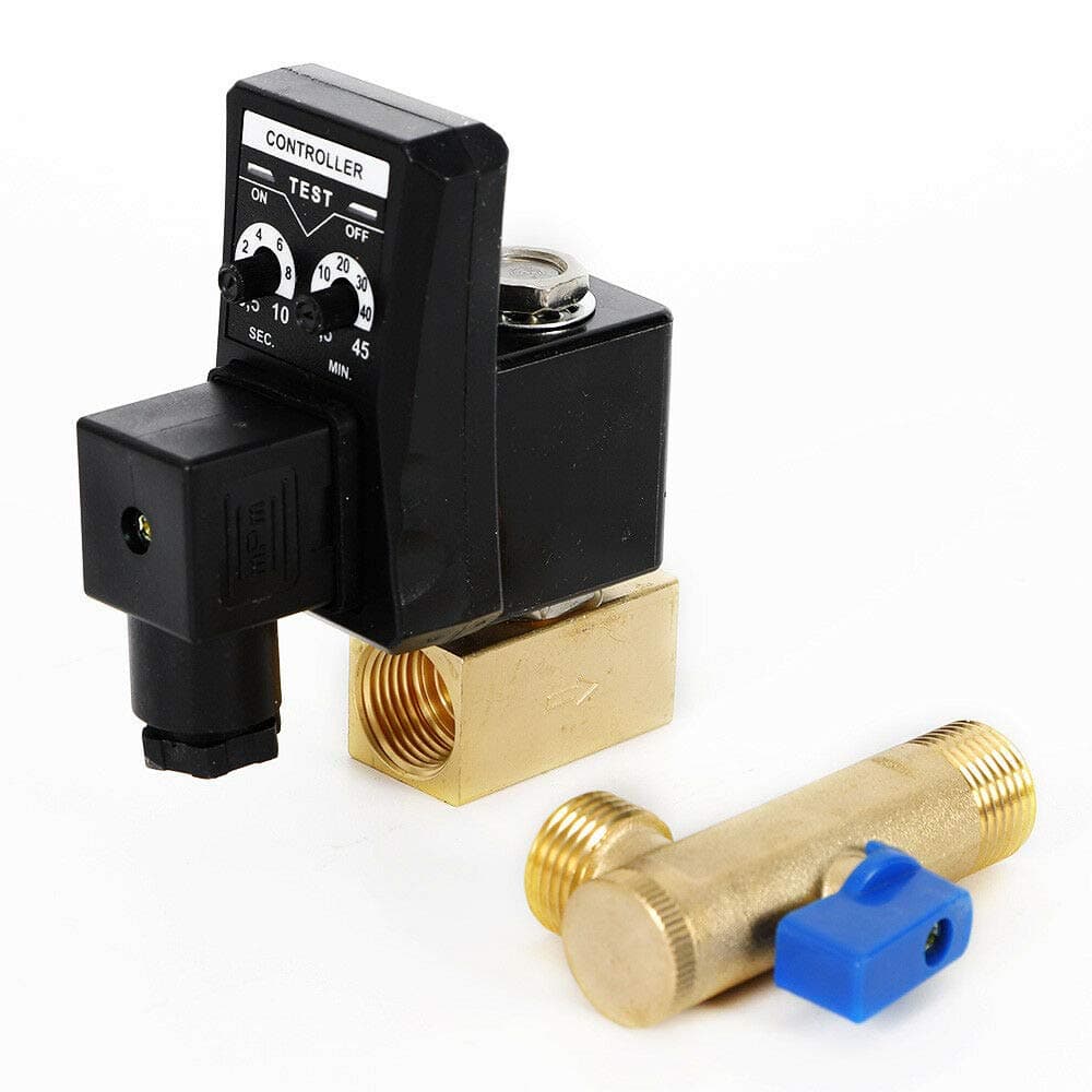 Automatic Electronic Timed Air Compressor Drain Valve AC 110V 1/2'' Air Compressor Condensate Management Water Tank Two-Way Direct-Acting Drain Valve (Drain Valve)