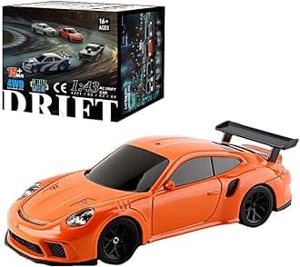 AetheriaRemote Control Drift Car for Adults 1:43 RC Electric Racing Car with Lights 4WD Racing Hobby Vehicle for Adults - RTR Version (Gyroscope RTR Version Orange)