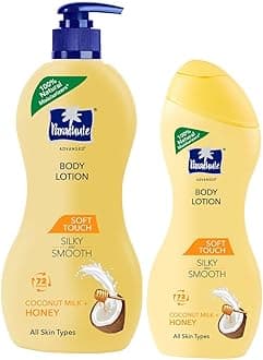 Parachute Advansed Soft Touch Body Lotion for Women & Men, All Skin types, 400ml + 250ml | Pure Coconut Milk & Honey, 100% Natural, 72h Moisturisation