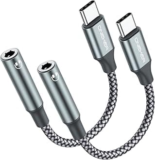 USB Type C to 3.5mm Headphone Jack Adapter, (2-Pack) USB C to Aux Female Audio Dongle Cable Cord Compatible with iPhone 16/15 Pro/15 Plus/15 Pro Max,iPad Pro,MacBook, Samsung Galaxy S24 S23 S22