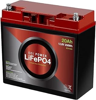 ECI Power 12V 20Ah Lithium LiFePO4 Deep Cycle Rechargeable Battery | 2000-5000 Life Cycles & 10-Year Lifetime | Built-in BMS | Perfect for RV, Solar, Marine, Overland, Off-Grid Applications