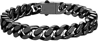 GLOVSTIA Cool Cuban Links Chain Bracelet for Men, Stainless Steel Gold/Black/Silver Link Bracelet, Width 7/9/11mm Men Chain Bracelet 7.5/8.3/9 Inches Bracelet Men Gifts