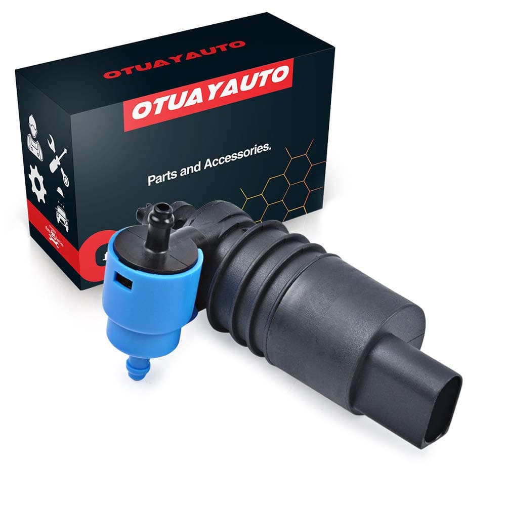 OTUAYAUTO Windshield Washer Pump Replacement for Jeep, Dodge, Chrysler, Volkswagen, Audi, BMW, Chevrolet, Washer Fluid Pump with Hose Kits Compatible with OEM 1J6955651