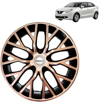 PRIGAN Baleno (Delta & Sigma Only) Copper Black Wheel Cover 15 Inch for Maruti Baleno (Set of 4 Pcs) (Press Fitting) Model- Phantom_Copper_15
