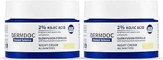 DERMDOC Combo Kit of 2% Kojic Acid Glow Fusion Formula Night Cream (50 gm) | Pack of 2 | Skin Brightening Face Cream I Night Cream I Kojic Acid Brightening Cream I Glowing Skin | With Niacinamide & Alpha Arbutin for Skin Brightening