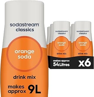 Flavours Orange Mix, Fizzy Drink Maker Concentrate with Natural Fruit Flavouring, Aspartame Free SodaStream Syrup, Fizzy Orange Sparkling Water Flavouring - 6x 440ml Multi Pack