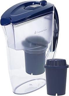 Invigorated Water pH Refresh Alkaline Water Pitcher, Long-Life Filter - High pH Water Dispenser - 2.5L, 84 Oz - Navy