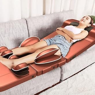 JODAIS Full Body Massage Mat with Heat, Portable Massage Chair, Foldable Massage Mat, Vibrating Full Back Massager with Neck Massage Pillow, Back Massage Chair Pad, 176.5X61cm